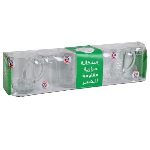 بيالة شاي زجاج 6حبة مقاومة للكسر