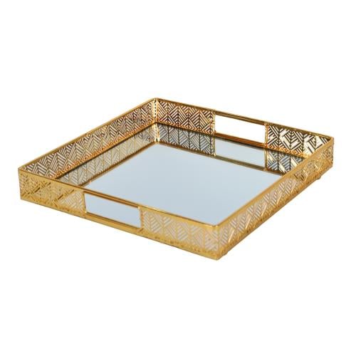 صينية تقديم  ذهبي مربع للمناسبات