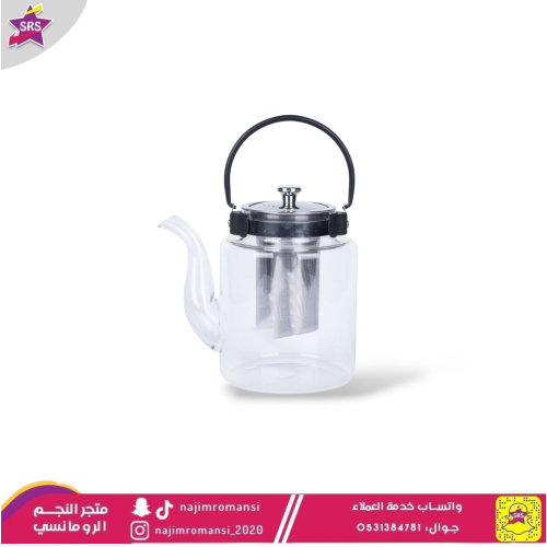 ابريق شاي زجاج شفاف 1200 مل