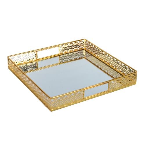 صينية تقديم  ذهبي مربع للمناسبات