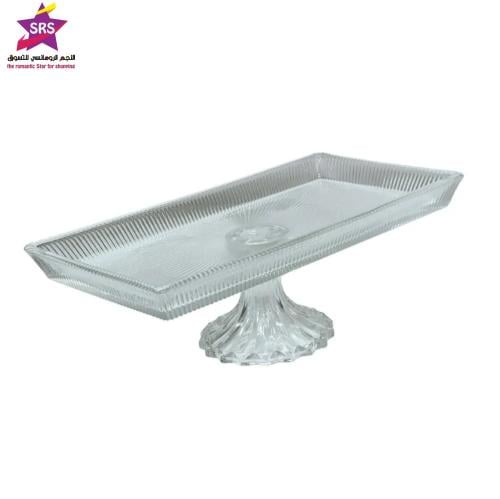 صحن تقديم زجاج بقاعدة