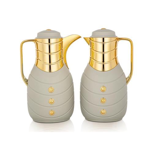 طقم ترامس درة  السيف رمادي فاتح مذهب