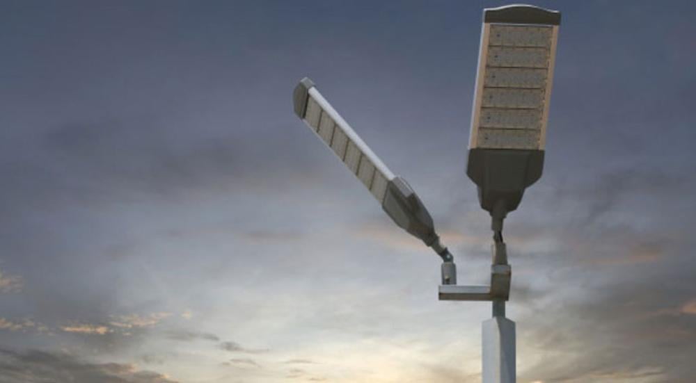 Solar pole spotlight