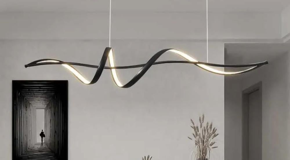 Modern black LED pendant