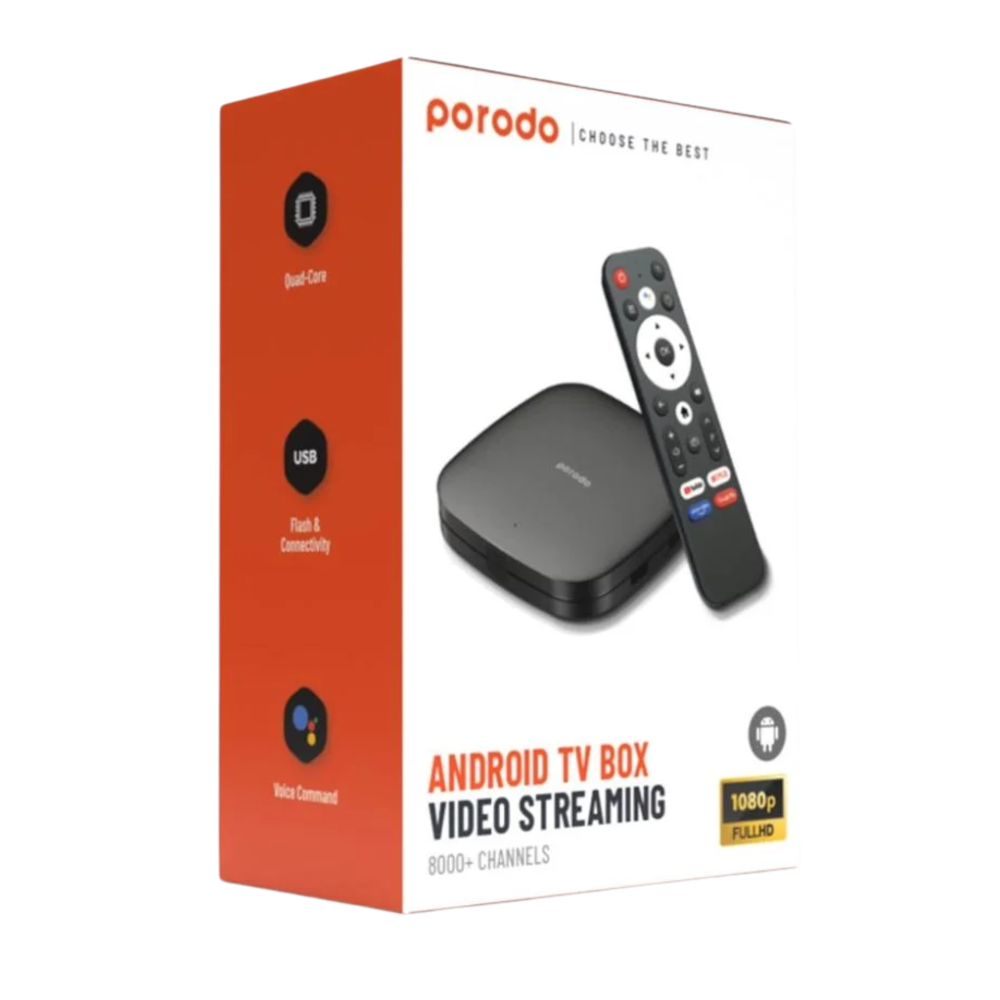 بورودو TV BOX أندرويد يدعم 4K -أسود