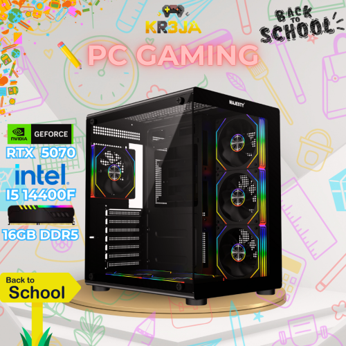 تجميعة بيسي قيمنق لون اسود RTX 5070 12GB - I5 1440...