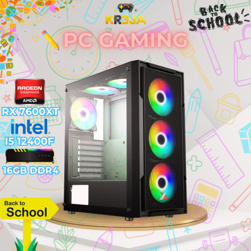 تجميعة بيسي قيمنق لون اسود RX 7600XT 16GB - I5 124...