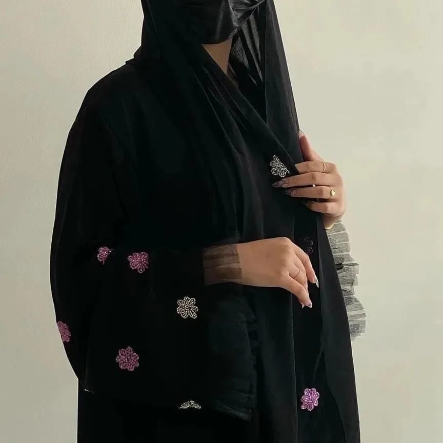 عباية شك لونين-عبايات شك-عبايات أسود-تليده