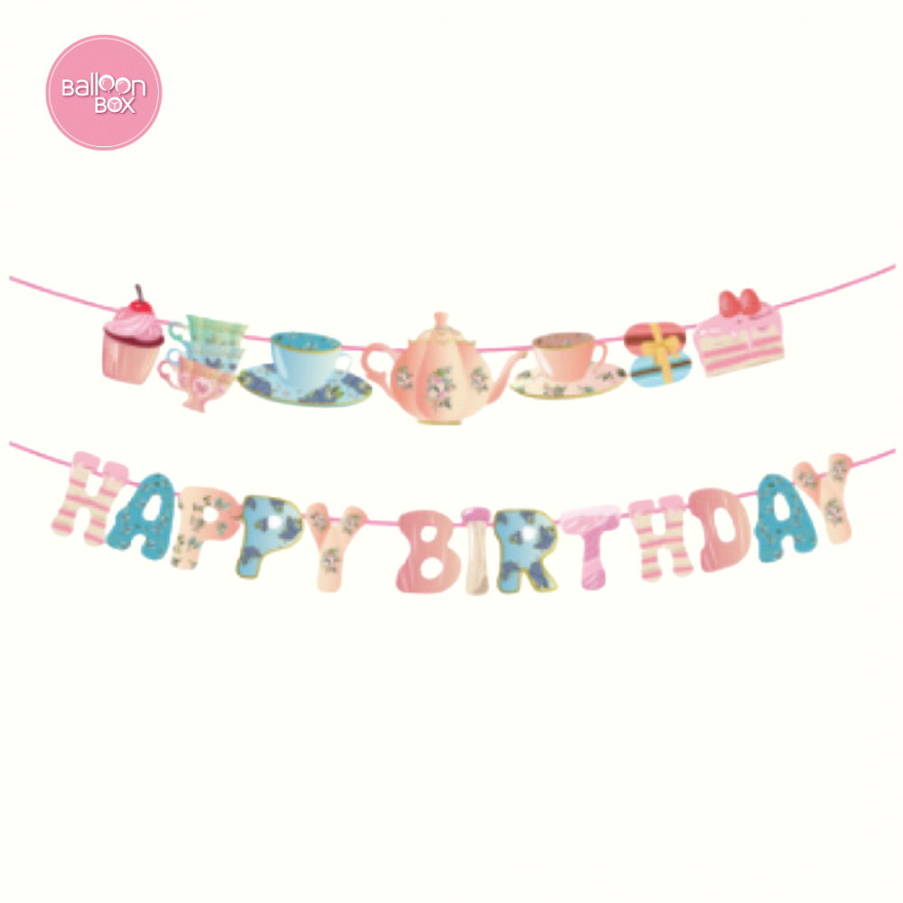 بانر  انجليش تي | English Tea Birthday Banner