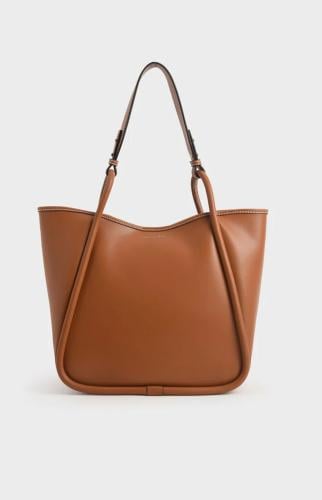 Tubular Slouchy Tote Bag - Cognac