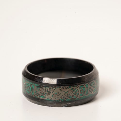 دبلة خاتم جلد التنين أخضر