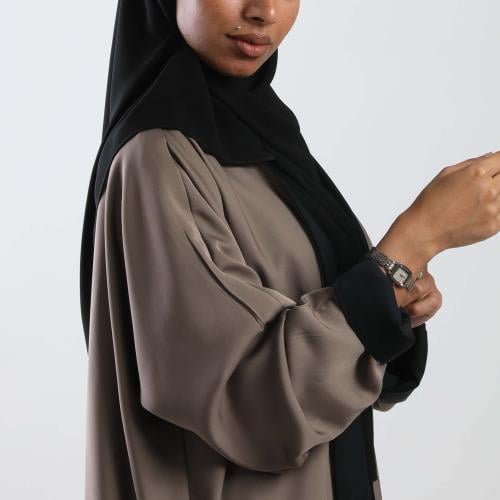 عباية دبل فيس باللونين الأسود والبني 5052