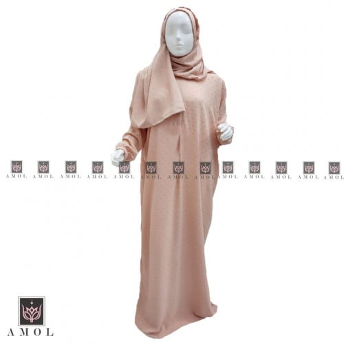 شرشف صلاة سادة لون لحمي قماش ابو نقطة سحاب pr1122