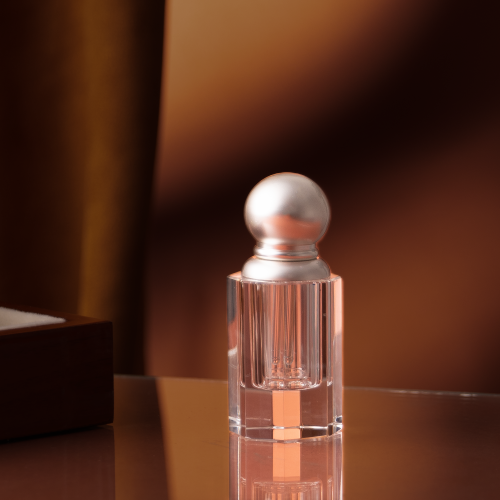 ربع تولة كرستال بوهيمي مطعّم باللون الفضي