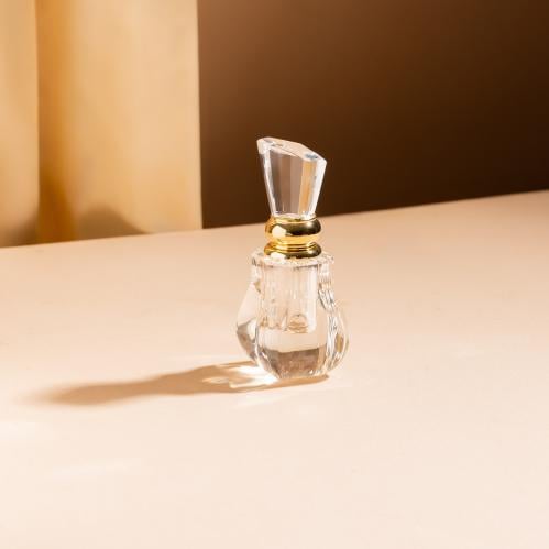 كرستال فاخر شفاف مطعم باللون الذهبي ربع توله 3 مل