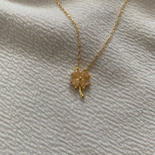 سلسال فضة وردة أصفر