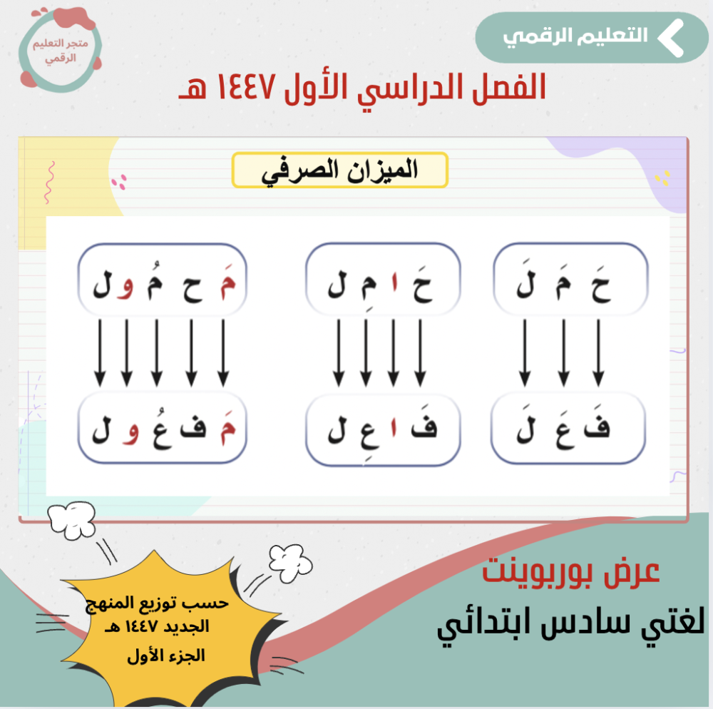 لغتي- سادس ابتدائي-الفصل الدراسي الأول
