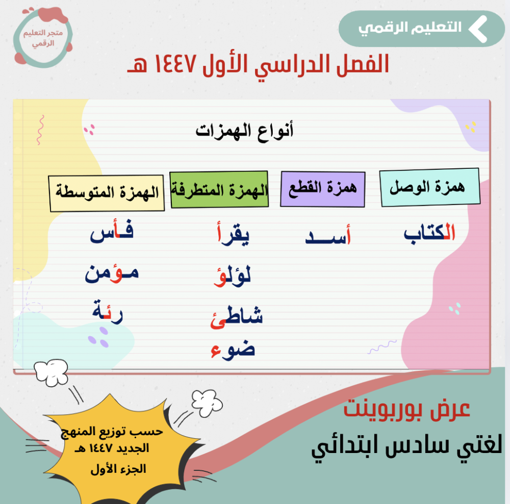 لغتي- سادس ابتدائي-الفصل الدراسي الأول