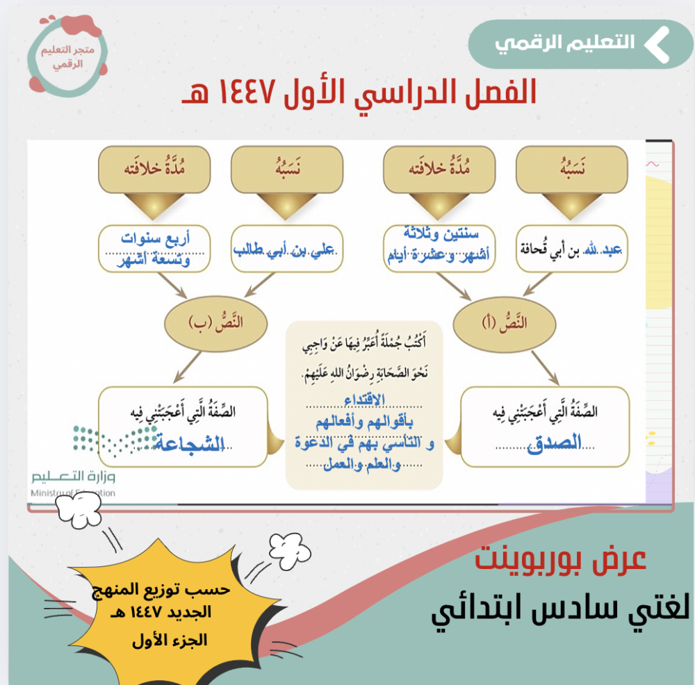 لغتي- سادس ابتدائي-الفصل الدراسي الأول
