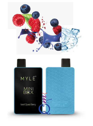 سحبة جاهزة مايلي توت مثلج MYLÉ MINI BOX Iced Quad Berry 1500 Puffs Disposable