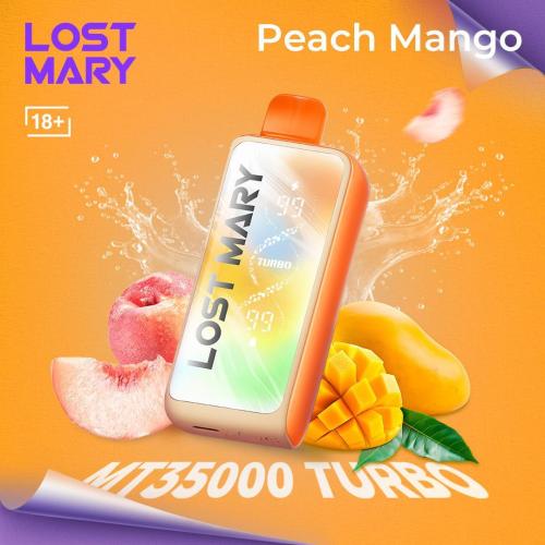 سحبة جاهزة لوست ميري خوخ مانجو LOST MARY TURBO Peach Mango 35000 Puffs Disposable