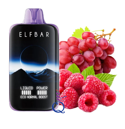 سحبة جاهزة عنب توت Elf Bar Moon Night 40000 Puffs Grape Raspberry Disposable