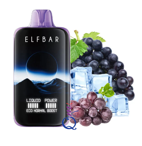 سحبة جاهزة عنب ايس Elf Bar Moon Night 40000 Puffs Grape Ice Disposable