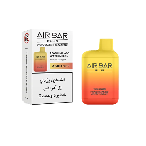 سحبة جاهزة خوخ مانجو بطيخ AIR BAR PLUS Peach Mango Watermelon 3500 Puffs Disposable