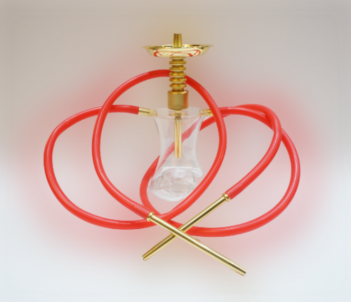 Gilded glass hookah RS-01