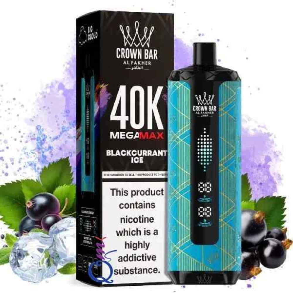 Al Fakher Crown Bar Blackcurrant Ice 40000 Puffs Mega Max Disposable