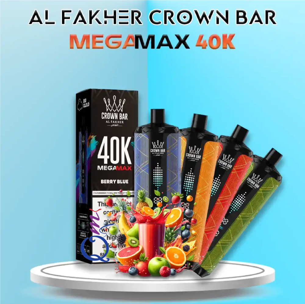 Al Fakher Crown Bar Blackcurrant Ice 40000 Puffs Mega Max Disposable