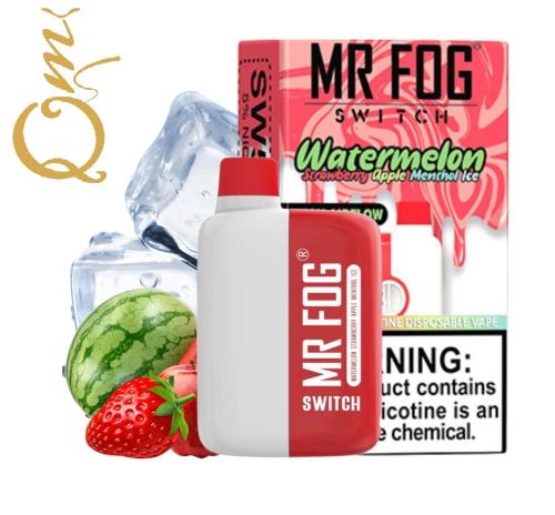 سحبة مستر فوج جاهزة بطيخ فراولة منثول أيس MR FOG Switch Watermelon Strawberry Menthol Ice 5500 Puffs Disposable