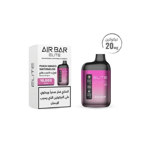 سحبة جاهزة خوخ مانجو بطيخ AIR BAR ELITE Peach Mango Watermelon 10000 Puffs Disposable