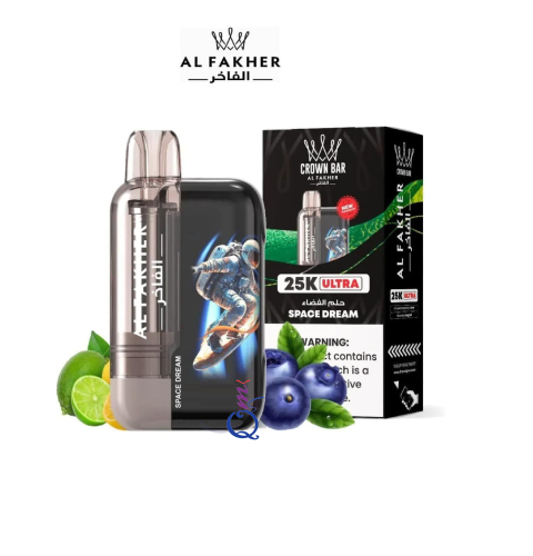 سحبة شيشة جاهزة الفواكه و الليمون Al Fakher Crown Bar Ultra Space Dream 25000 Puffs Disposable