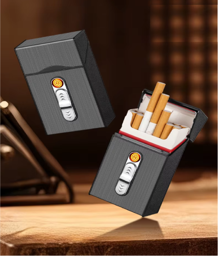حافظة سجائر "دخان" مع ولاعة أمامية