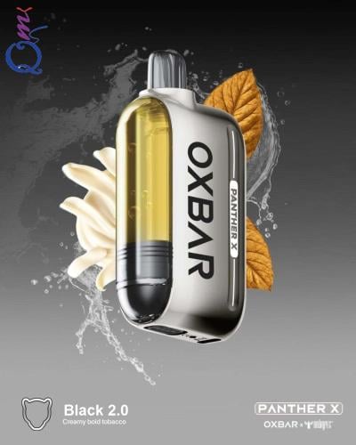 سحبة جاهزة تبغ كريمة OXBAR PANTHER X Black 2.0 50000 Puffs Disposable