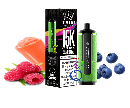 Al Fakher Crown Bar Blue Razz Lemonade 15000 Puffs Hypermax Disposable