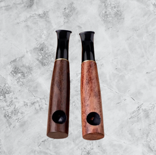 Ebony Straight Wood Tobacco Pipe