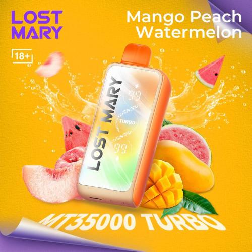 سحبة جاهزة لوست ميري مانجو خوخ بطيخ LOST MARY TURBO Mango Peach Watermelon 35000 Puffs Disposable