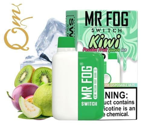 سحبة مستر فوج جاهزة كيوي باشن فروت جوافه أيس MR FOG Switch Kiwi Passion Fruit Guava Ice 5500 Puffs Disposable