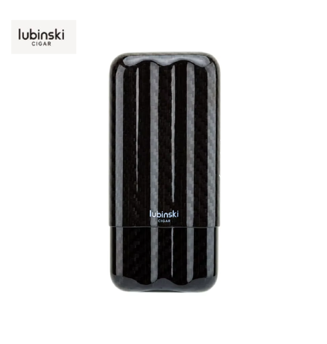 Lubinski Cigar Humidor Carbon Fiber 3 Tubes Black