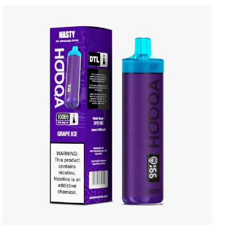سحبة شيشة جاهزة عنب ايس NASTY HOOQA Grape Ice 10000 Puffs Disposable