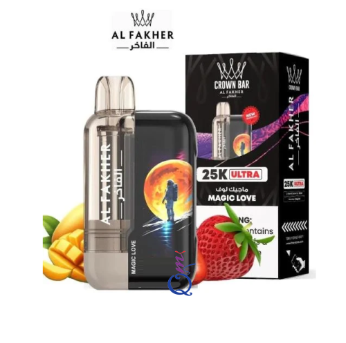 سحبة شيشة جاهزة ماجيك لوف Al Fakher Crown Bar Ultra Magic Love 25000 Puffs Disposable