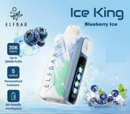 سحبة جاهزة بلوبيري ايس Elf Bar Ice King 30000 Puffs Blueberry Ice Disposable