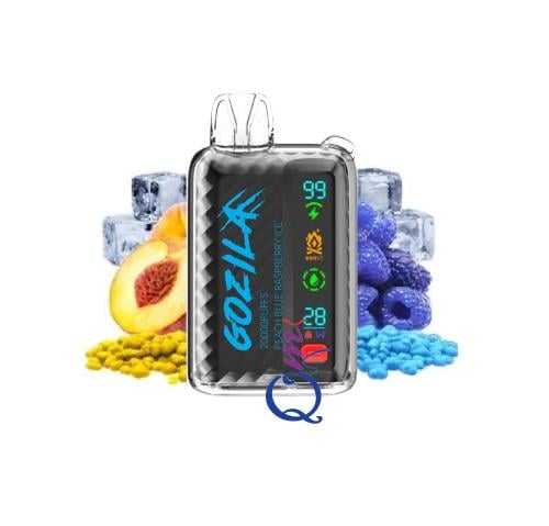 سحبة جاهزة خوخ توت ازرق ايس GOZILA Peach Blue Raspberry Ice 20000 Puffs Disposable