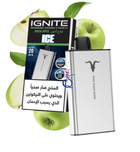 سحبة جاهزة تفاح اخضر ايس IGNITE V400 Green Apple Ice 40000 Puffs Disposable