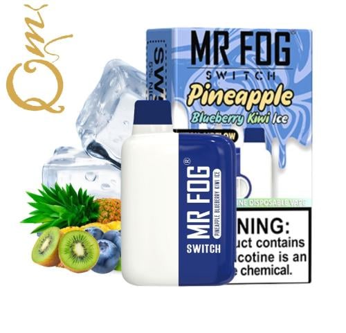 سحبة مستر فوج جاهزة أناناس بلوبيري كيوي أيس MR FOG Switch Pineapple Blueberry Kiwi Ice 5500 Puffs Disposable