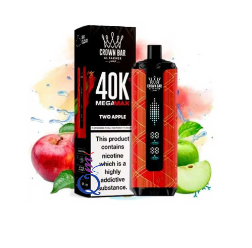 Al Fakher Crown Bar Tow Apple 40000 Puffs Mega Max Disposable -    QM