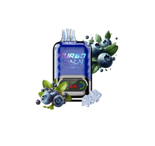 سحبة جاهزة بلوبيري ايس MAZAJ Turbo Blueberry Ice 15000 Puffs Disposable