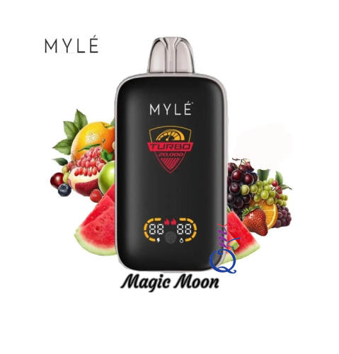 سحبة جاهزة مايلي فواكه مشكله MYLÉ Turbo Magic Moon 20000 Puffs Disposable